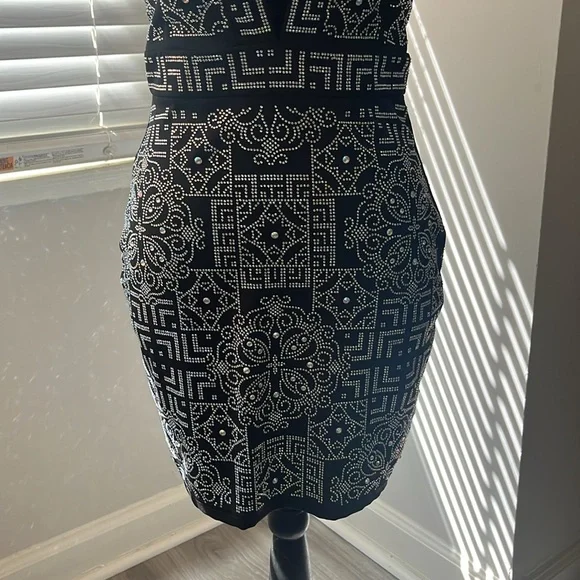 Akira Rhinestone low plunge halter dress. - Picture 4 of 9